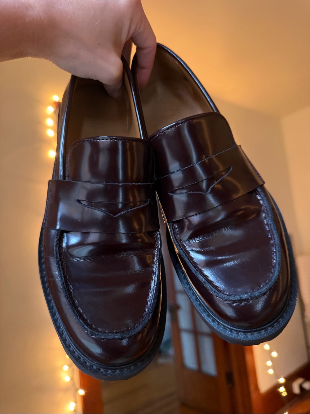 Thursday Boot Company Penny Loafers in Burgundy Brown - Genuine Leather - Picture 3 of 4
